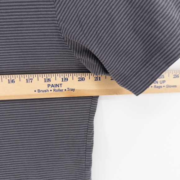 Patagonia Mens Med Daily Polo Shirt Gray Striped Short Sleeve Pocket Gorpcore - Picture 6 of 8